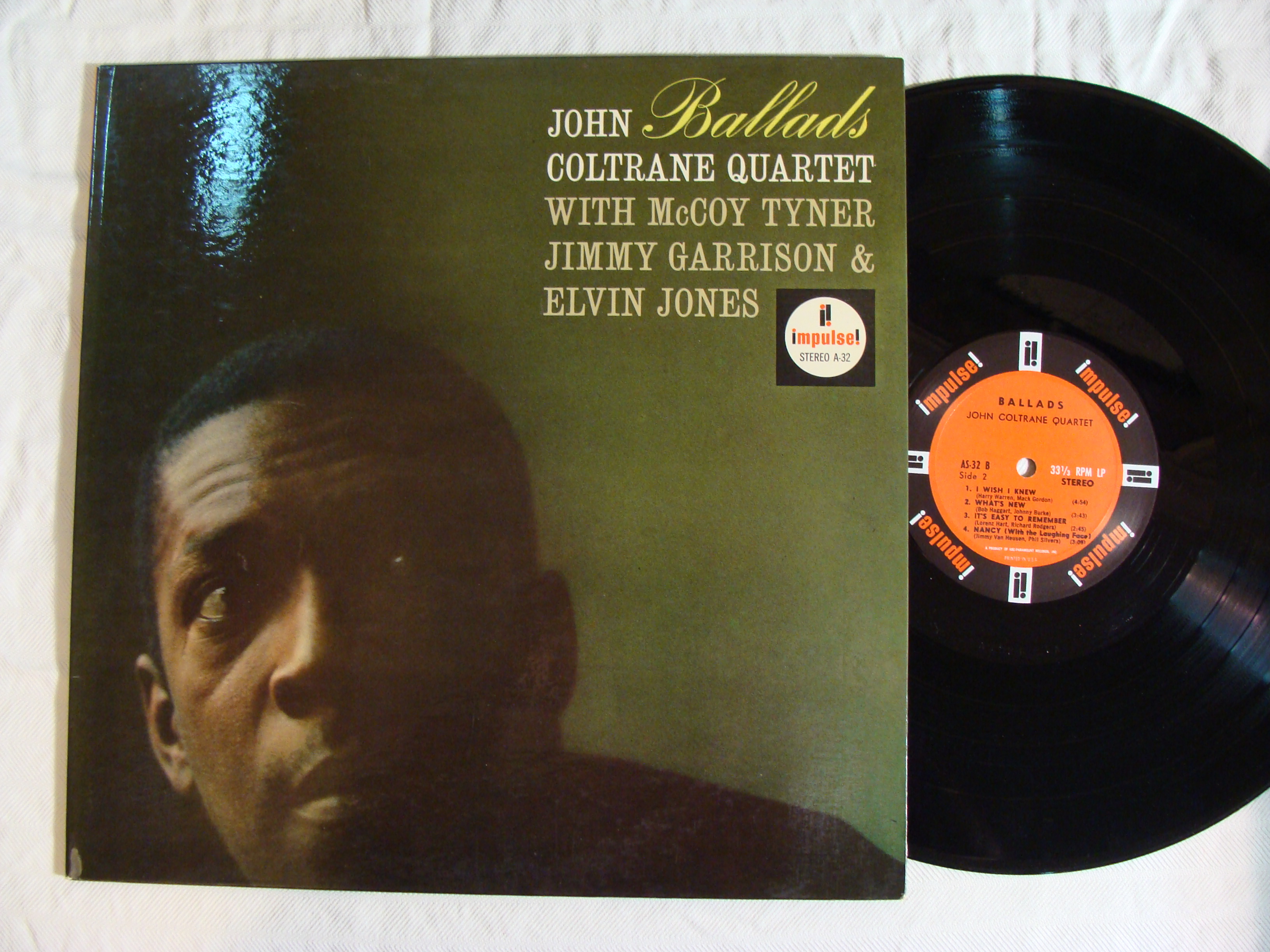 オンラインストア特販 JOHN COLTRANE QUARTET BALLADS US初期レコード 